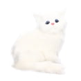 thumbnail image 2 of Chat de Simulation Blanc Mignon Attrayant Peluche Faux Jouet Chat avec Pile 84mAh pour Décorations de Cadeaux Jouets, 2 of 7