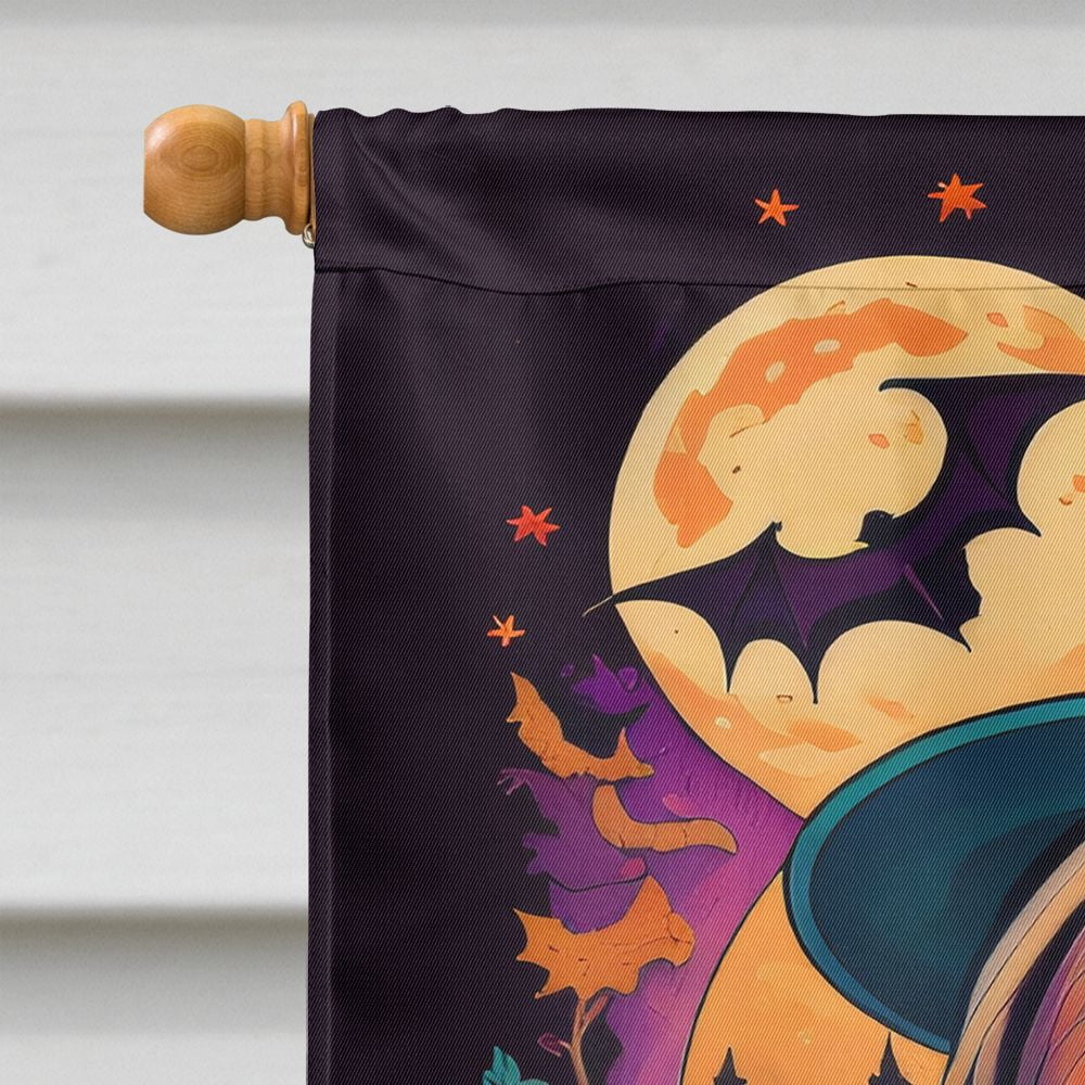 Halloween Bearded Collie Dog House Flag 28x40IN Double-Sided Polyester Decorative Sleeve Pole Flag for Outdoor Home Garden