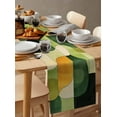 thumbnail image 6 of Green Geometric Table Runner 72 Inches, Middle Century Vintage Art Aesthetic Bed Runner Dresser Scarves Tabletop for Indoor Outdoor Parties/Ceremony/Banquet, 16" x 72", 6 of 8