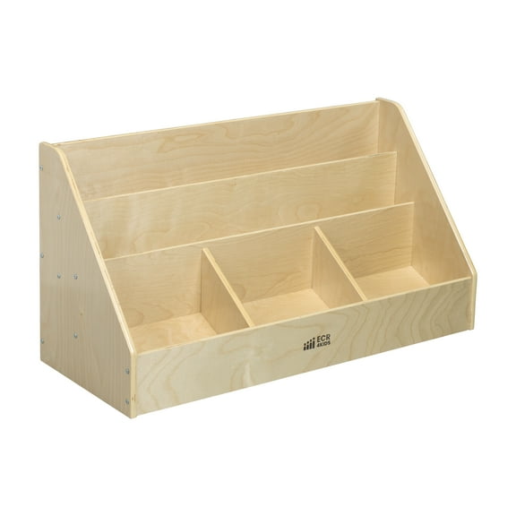 ECR4Kids 5-Compartment Easy to Reach Book Display, Natural, 1-Piece