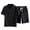 Black, variant on Summer Stamzod Linen Sets for Men 2 Piece Button Up Shirt Short Sleeve and Casual Beach Drawstring Waist Shorts Causal Outfit