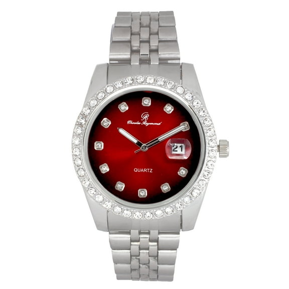 Charles Raymond Rolly Look Blinged Out to Shoot for The Stars Dial - Designed for Kings Hip Hop Hard Hitter Big Demeanors! Stand Out w/This Diamond Iced out Eye-Catching Dial Timepiece - ST10355