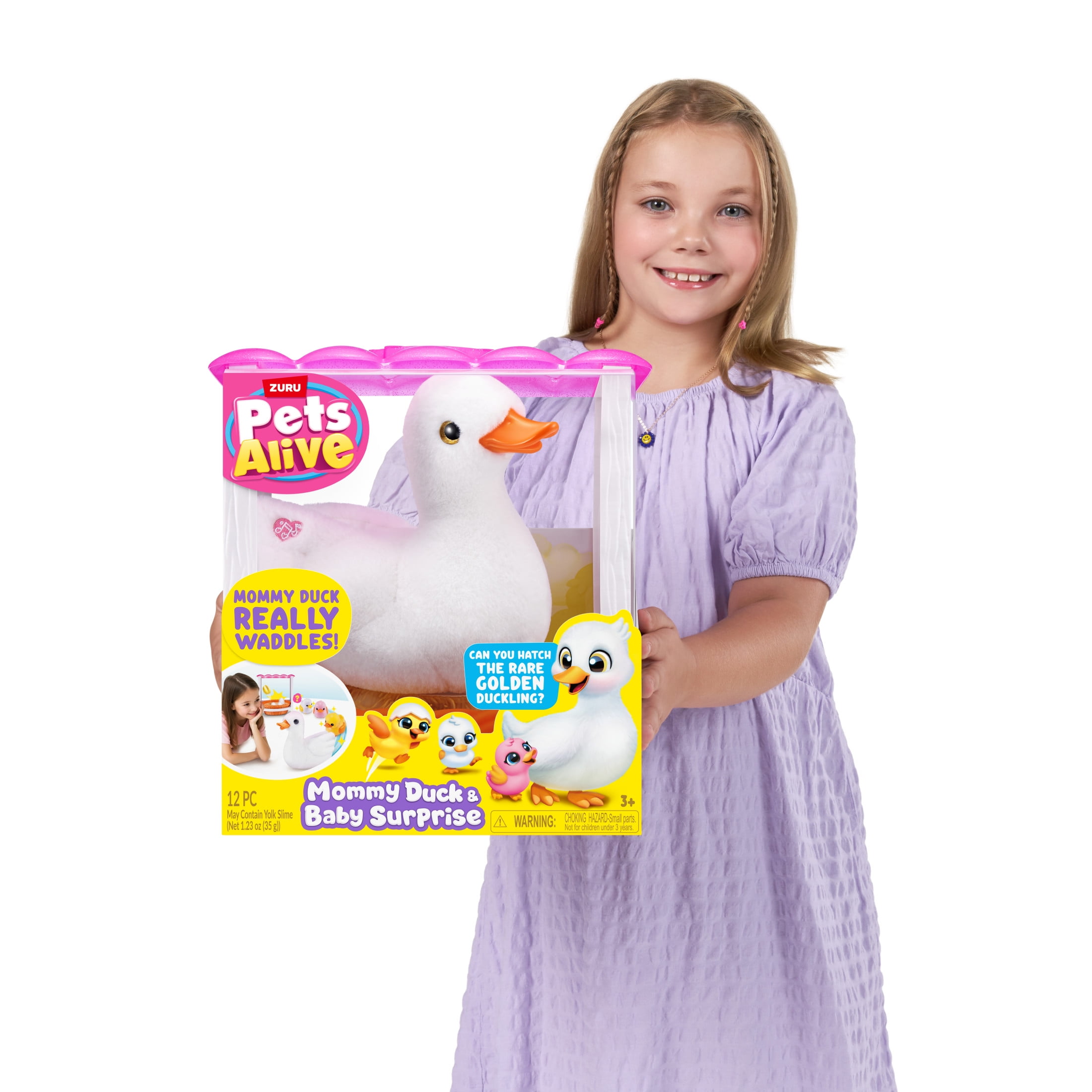 Pets Alive Mommy Duck & Baby Surprise, Nurturing Play Surprise Hatching Interactive Girls Toy by ZURU for Kids Ages 3+