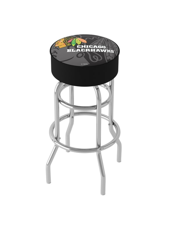 Trademark Gameroom Chicago Blackhawks Watermark Bar Stool with Padded Seat