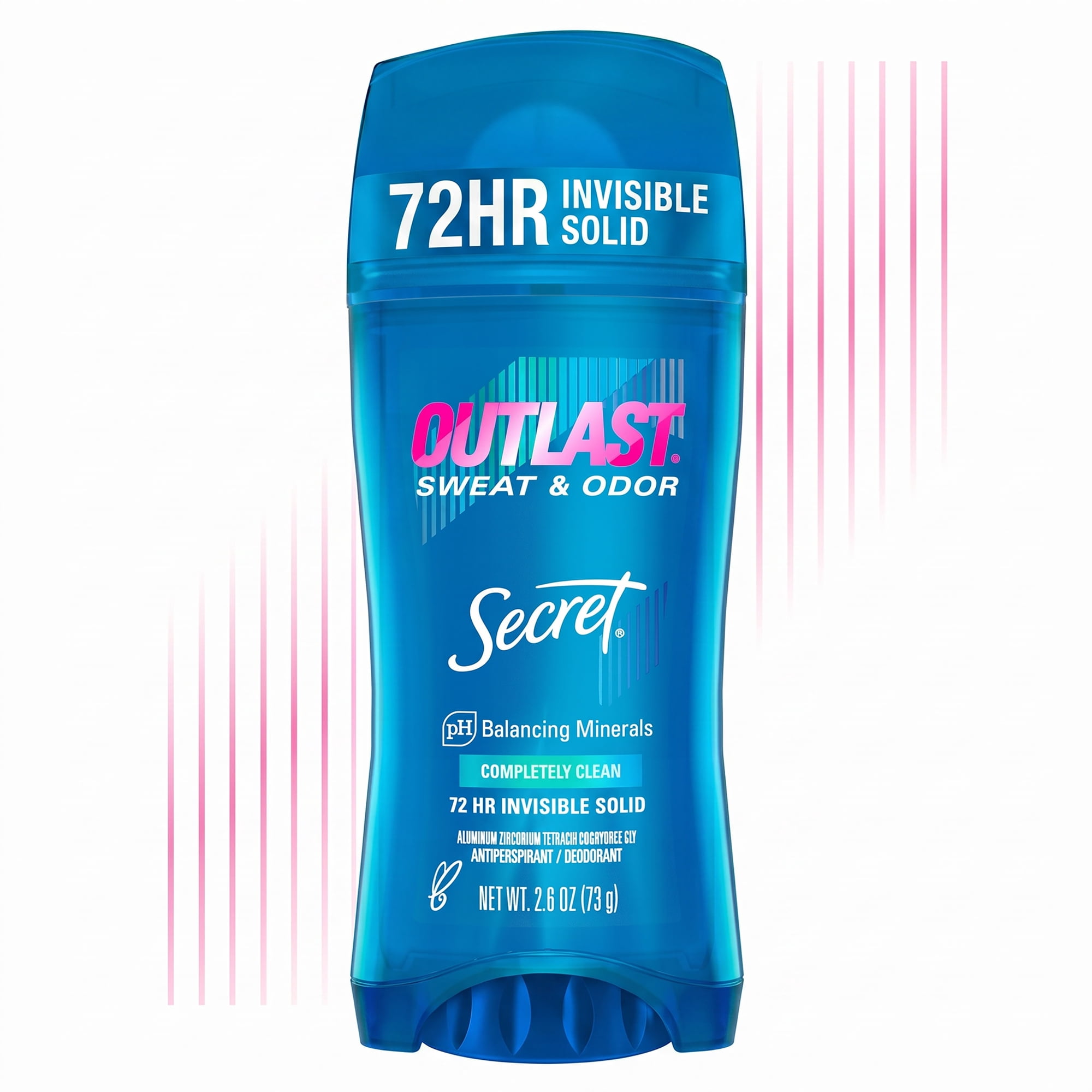 Secret Outlast Antiperspirant Deodorant for Women, Invisible Solid, Completly Clean, 2.6 oz