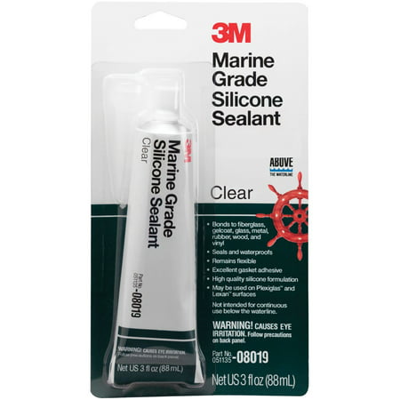 3M 08019 Marine Grade Silicone Sealant - Clear, 3 (Best Mould Resistant Silicone Sealant)