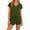 Army Green, variant on Avrnliq Womens Gray Comfortable Two-Piece Romper Set, V-Neck Short Sleeve with Drawstring Waist, Soft Stretch Fabric & Front Pocket (S-XXL),Size L