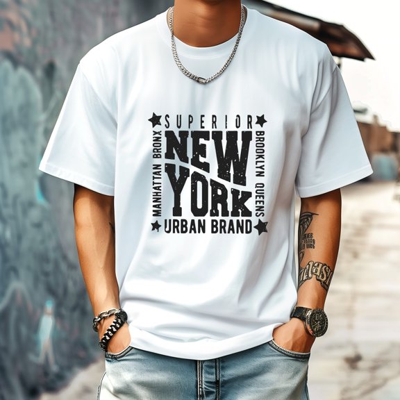 Men's T Shirt Round Neck Patterned Tee Summer New Sports Shirt Vintage Style Gift for Friends XS