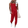 thumbnail image 1 of Conjunto Deportivo PRETTYGARDEN para Mujer, 2 Piezas, Rojo, Talla S, 1 of 5