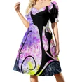 thumbnail image 1 of Messemios - Vestido negro de manga corta para mujer, ropa de verano, vestidos de playa, vestidos de fiesta, 1 of 7