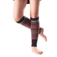 thumbnail image 2 of dianhelloya Women Striped Knitted Leg Warmers Winter Footless Knee High Fashion Boot Socks Black, 2 of 8