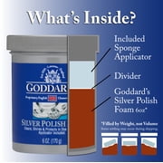 Goddard’s Silver Polish Foam, Silver Jewelry Cleaner for Antiques, Accessories, Ornaments, Silver Cleaner, Silverware Protection, Tarnish Remover for Sterling Silver Jewelry, Sponge Applicator, 6 oz