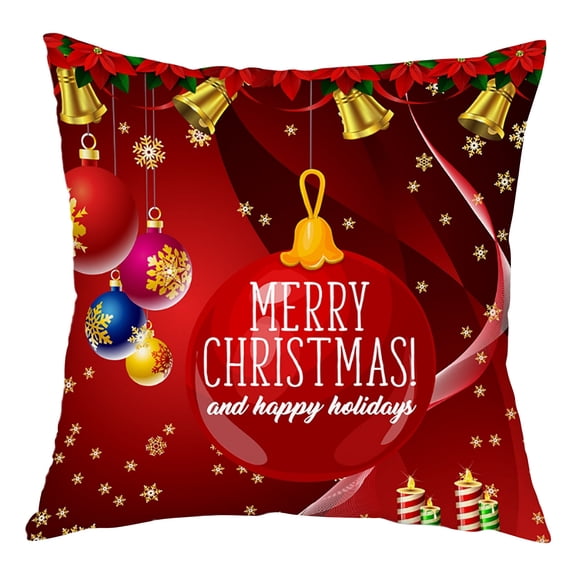 geerera Christmas Decorative Pillow Cover Festive Throw Cushion Case For Sofa Home Decor