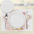 thumbnail image 3 of Ambesonne Feminine Place Mats Set of 4, Rabbit Bunny with a Star, Standard Size, Yellow Pink, 3 of 6