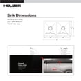 thumbnail image 5 of Houzer Nouvelle 31 in Stainless Steel Undermount 50/50 Double Bowl Kitchen Sink with Strainer and Grid - NOD-4200-1, 5 of 8