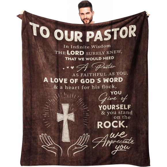 LHSHID Pastor Appreciation Gifts Pastor Gifts for Men Pastor Appreciation Gifts for Men Christian Gifts for Pastor Appreciation Day Pastor Religious Gift Throw Blanket 50"x60"