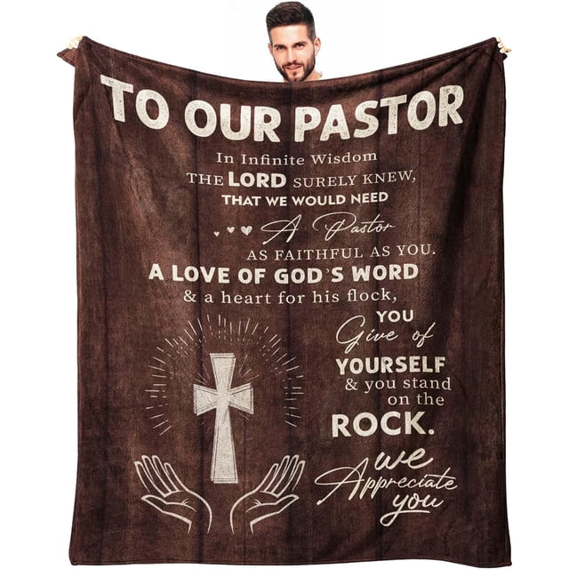 LHSHID Pastor Appreciation Gifts Pastor Gifts for Men Pastor Appreciation Gifts for Men Christian Gifts for Pastor Appreciation Day Pastor Religious Gift Throw Blanket 50"x60"