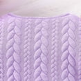 thumbnail image 5 of PXLKNZH Toddler Baby Girl Knitted Sweater Dresses Appliques Flower Casual Sweater Long Sleeve Dress for Girls Fall Winter Outfit 3-24Months Purple,18 Months, 5 of 8