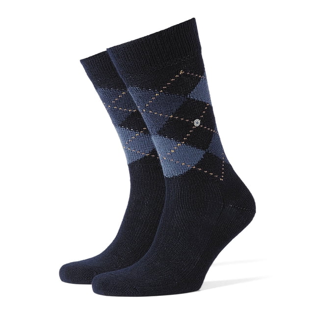 Calcetines para hombres Burlington PRESTON - patrón de diamantes, suave, con clip, Talla única, 40-46 azul oscuro (dark navy)