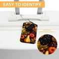 thumbnail image 3 of Square PU Leather 2 Pack Travel Tag - Bag Tag - Suitcase Tag with Privacy Cover and Stainless Steel Ring - Suitable for Travel, Backpack, and Handbag Fruit, 3 of 7