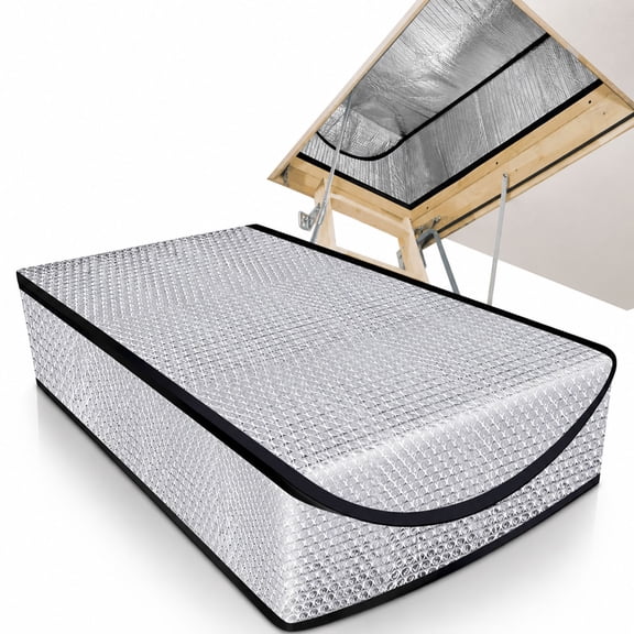 Attic Door Insulation Cover, 25" x 54" x 11" Attic Stairway Insulation Cover, Energy Saving Attic Stairs Door Ladder Insulator Pull Down Tent with Zipper for Summer Heat, Winter Cold