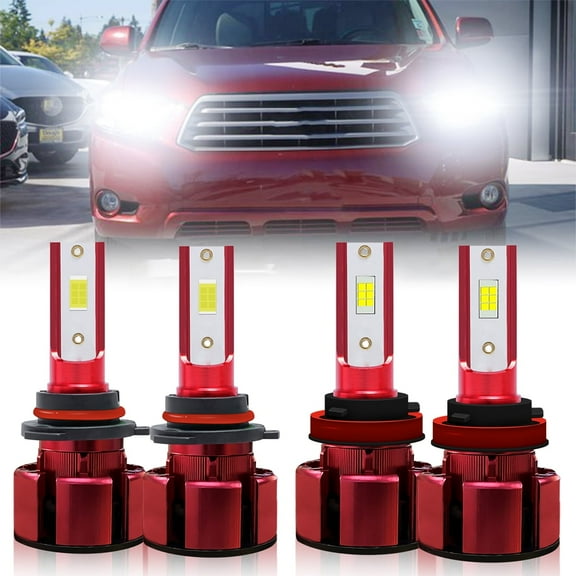 H11 9005 LED Headlight Bulbs for 2011-2019 Toyota Highlander Low Beam/High Beam Lights