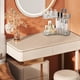 thumbnail image 2 of Organizador de Esquina para Mostrador de Baño, 2 Niveles, Organizador de Maquillaje, Bandeja de Perfume, Cosméticos Estante de Maquillaje para Tocador, Estante de Especias para Cocina, 2 of 7