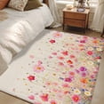 thumbnail image 4 of 3'x5' Area Rugs, Pink Spring Floral Indoor Outdoor Area Rug for Living Room Bedroom, Watercolor Summer Botanical Washable Bathroom Rugs Kitchen Floor Carpet Mats Home Decor Aesthetic, 4 of 8