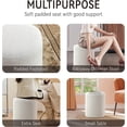 thumbnail image 5 of Get Style Ensemble Pouf Rond en Bouclé Paulo avec Siège Rembourré Confortable (Blanc), 5 of 5