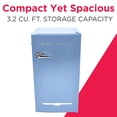 thumbnail image 3 of Frigidaire 3.2 Cu ft Retro Mini Refrigerator with Side Bottle Opener EFR376, Blue, 3 of 9