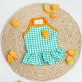 thumbnail image 4 of Hawaii Pet Female Summer Clothes Dog Dress Carrot Decor Plaid Sling Summer Kitty Clothes Dog Pet Apparel Sundress for Small Medium Dogs, 4 of 7