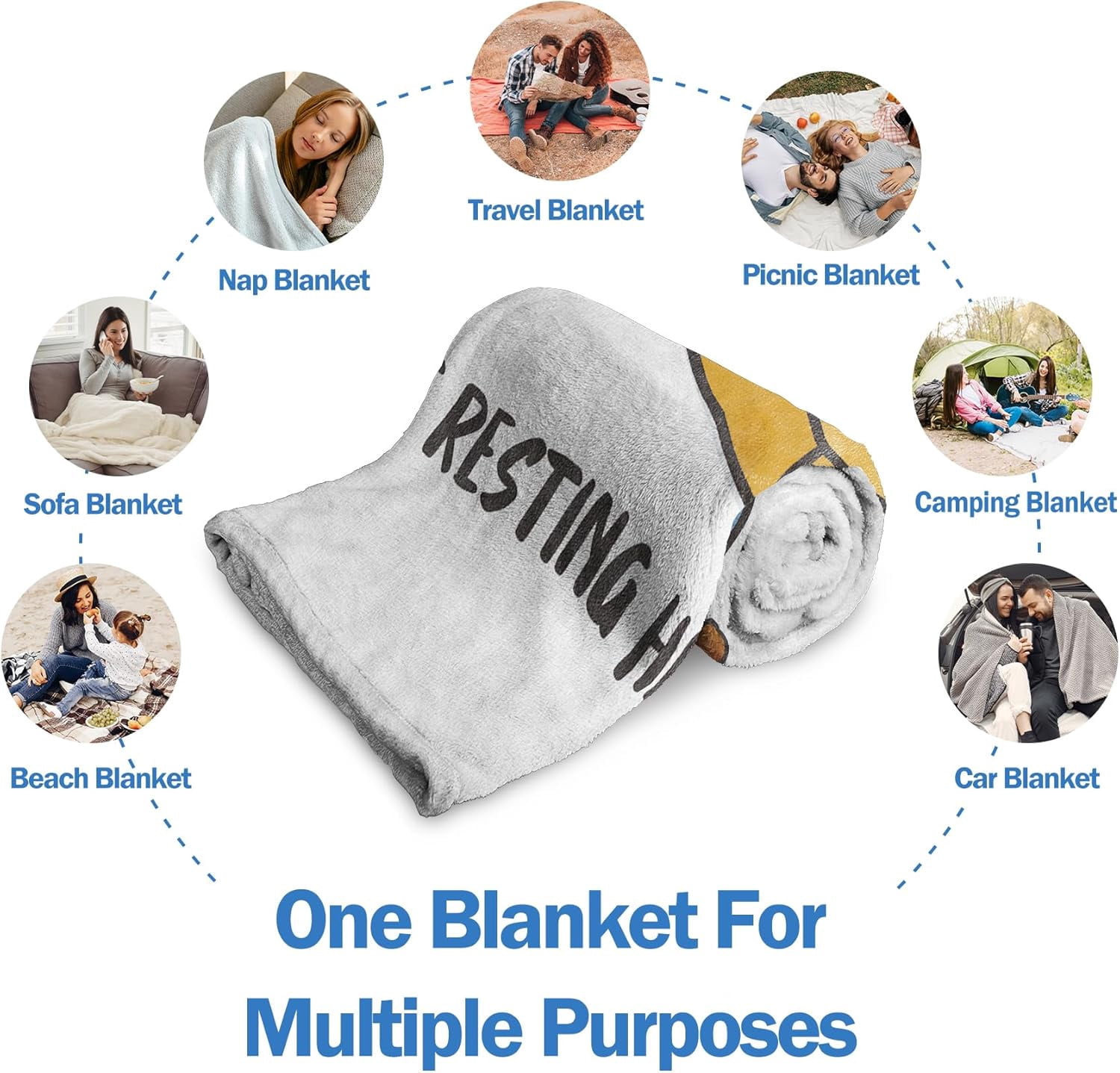 Funny Grandpas Fathers Day Birthday Gift from Grandkids, Grandpa is Not Sleeping Blanket, Super Soft Throws Blanket for Napping, Promoted to Grandpas Gifts