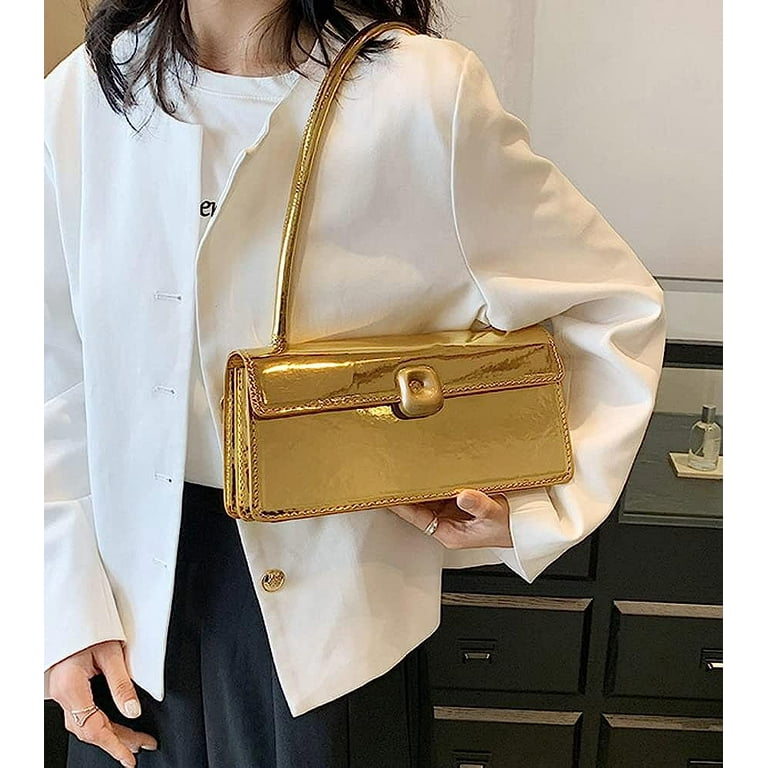 Kukuzhu Tote Purses for Women Patent Leather Clutch Shoulder Bag Silver  Evening Bag Purse Hobo Handbags 1920s Party Satchel 2023