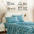thumbnail image 4 of THD Roar Dinosaur Printed Kids Bed Sheets - 4 Piece Patterned Bed Sheet Set - Wrinkle Resistant & Ultra Soft - Fits Mattresses up to 15 Inches Deep - Full, 4 of 6