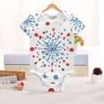 thumbnail image 6 of Snowflakes Red Blue Dots Pure Cotton Bodysuit Short Sleeve Pajamas One-Piece Romper Unisex 3 Months, 6 of 6