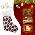 thumbnail image 4 of Coolnut 2 Pack Christmas Stockings 17.7 Inches Cute Heart Flower Black Pink Check Large Size Xmas Cable Stocking Gifts & Decorations for Family Holiday Xmas Party, 4 of 6