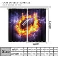 thumbnail image 2 of Sports Ball Boys Curtain for Room Basketball Football Baseball Hockey Rugby Black Red Blackout Kids Room Window Treatment Boys 27.5x63in,2 Panel Set, 2 of 6