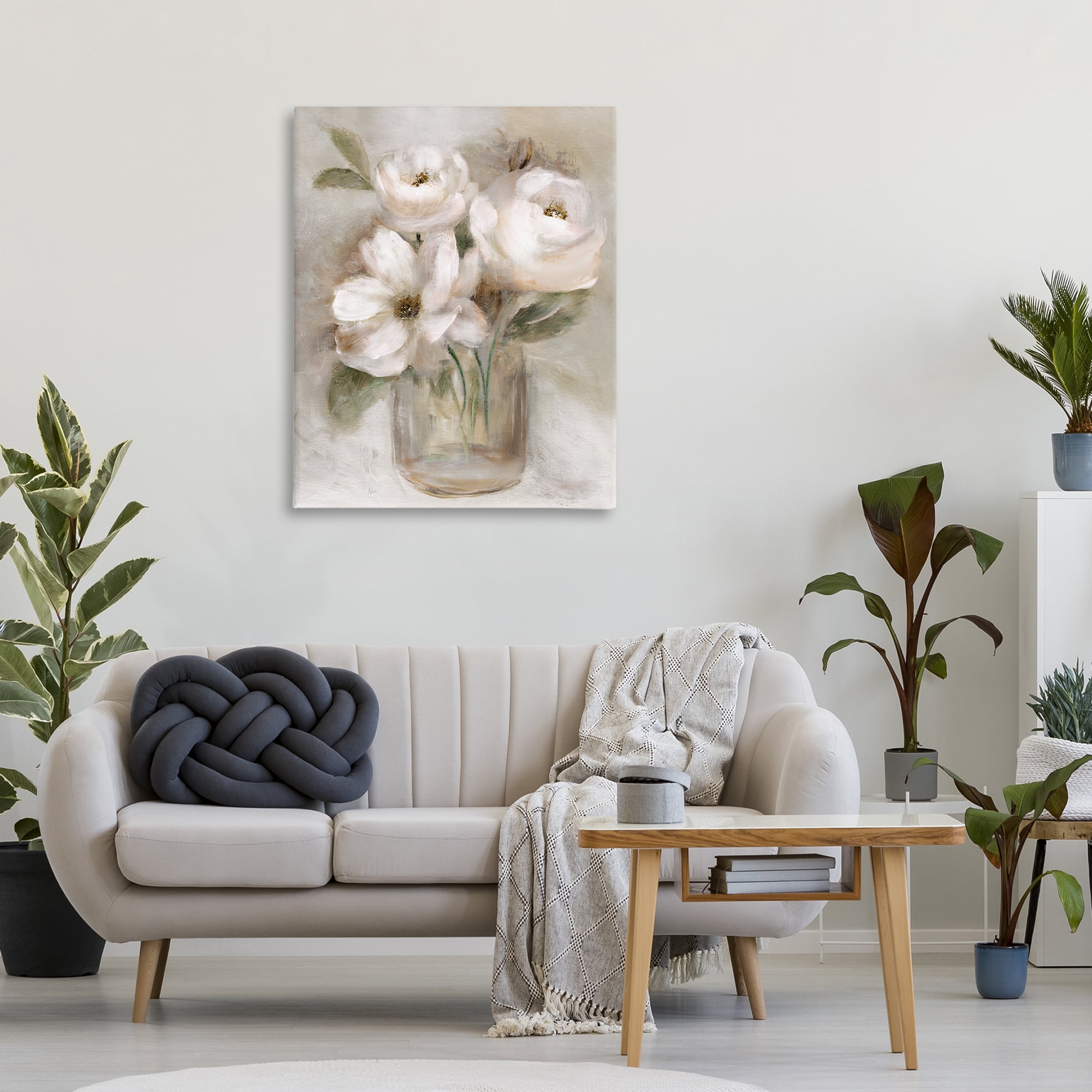 Stupell Industries Soft Brushstroke Roses Canvas Wall Art, design by Nan