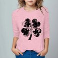 thumbnail image 2 of AherBiu Kid Girls Clothes 3/4 Sleeve Tops St. Patrick's Print Crewneck Summer Casual Basic Top Tees Comfy Tshirts, 2 of 4