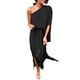 thumbnail image 1 of Gibobby Vestido largo para mujer Vestido de verano sin mangas con un hombro para mujer Vestido midi bohemio con estampado floral Vestido largo con v(Negro,M), 1 of 5