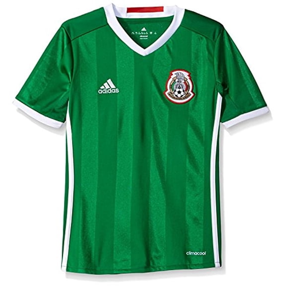 Adidas Soccer Youth Mexico jersey, X-Small, Green/Poppy