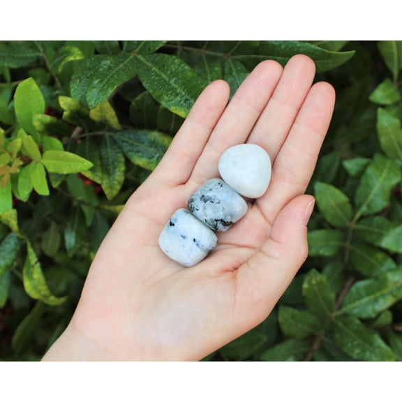 3 x Medium / Large Rainbow Moonstone Tumbled Stones (Crystal Healing Reiki)