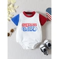 thumbnail image 2 of Baby Girl Boy 4th of July Outfit USA Oversized Short Sleeve Onesie Baby Bubbler Romper Independence Day Outfit, 2 of 9