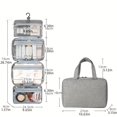 thumbnail image 6 of 1 Pack Women' TSA- High Quality Hanging Toiletry & Makeup Organizer - Foldable Travel Cosmetic Bag with Dry/Wet Separation, Hanging Hook, Four-Fold, for Airplane Bathroom (Grey/) - Nylon &, 6 of 10