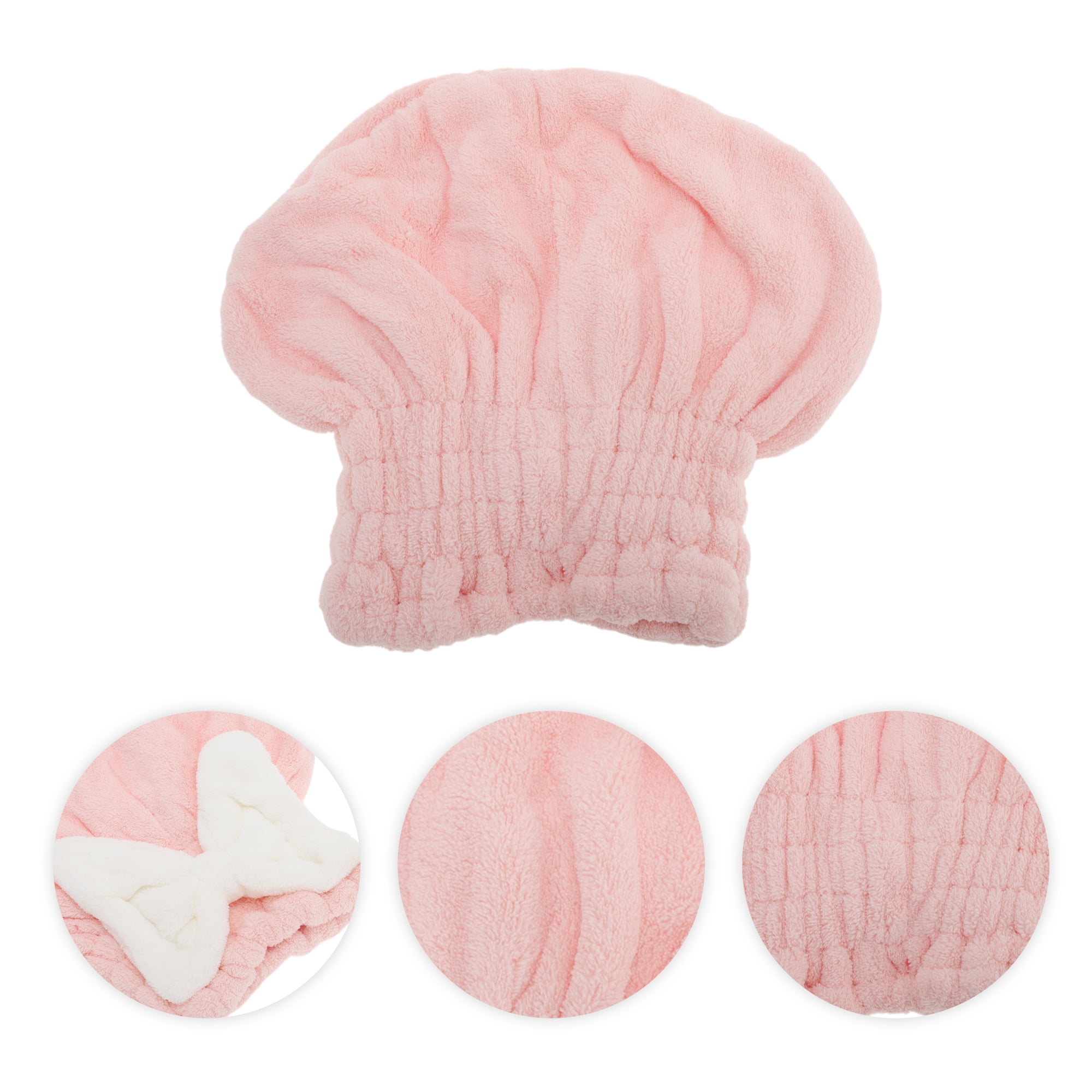 Unique Bargains 1pc Water-absorbent Bow Hair Drying Towel 10.24"x11.81" Light Pink