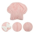 thumbnail image 3 of Unique Bargains 1 Pc Water-absorbent Bow Hair Drying Towel for Bathroom Hotel Coral Fleece Light Pink, 3 of 5