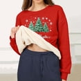 thumbnail image 5 of Danhjin Christmas Sweatshirts for Women Fleece Lined Festive Print Oversized Pullover Tops Long Sleeve Loose Crew Neck Fall Winter Fashion Casual Warm Shirts, 5 of 7