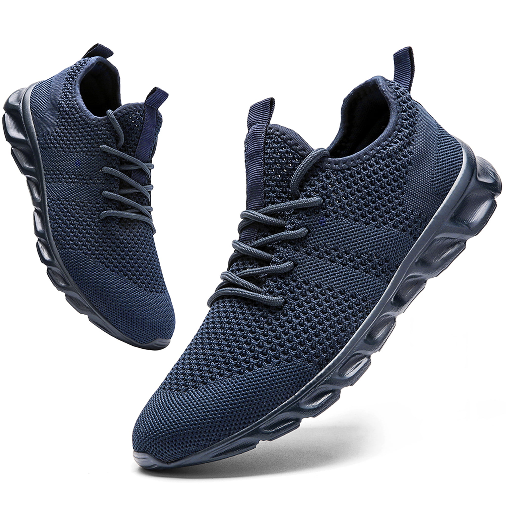Tvtaop Mens Shoes Casual Sneakers Low Top Walking Shoes Breathable Mesh Sport Shoes Blue Size 11.5