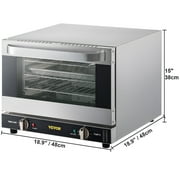VEVOR Commercial Convection Oven, 21L/19Qt, 1440W 3-Tier Toaster with Front Glass Door,Electric Baking Oven with Trays Wire Racks Clip Gloves