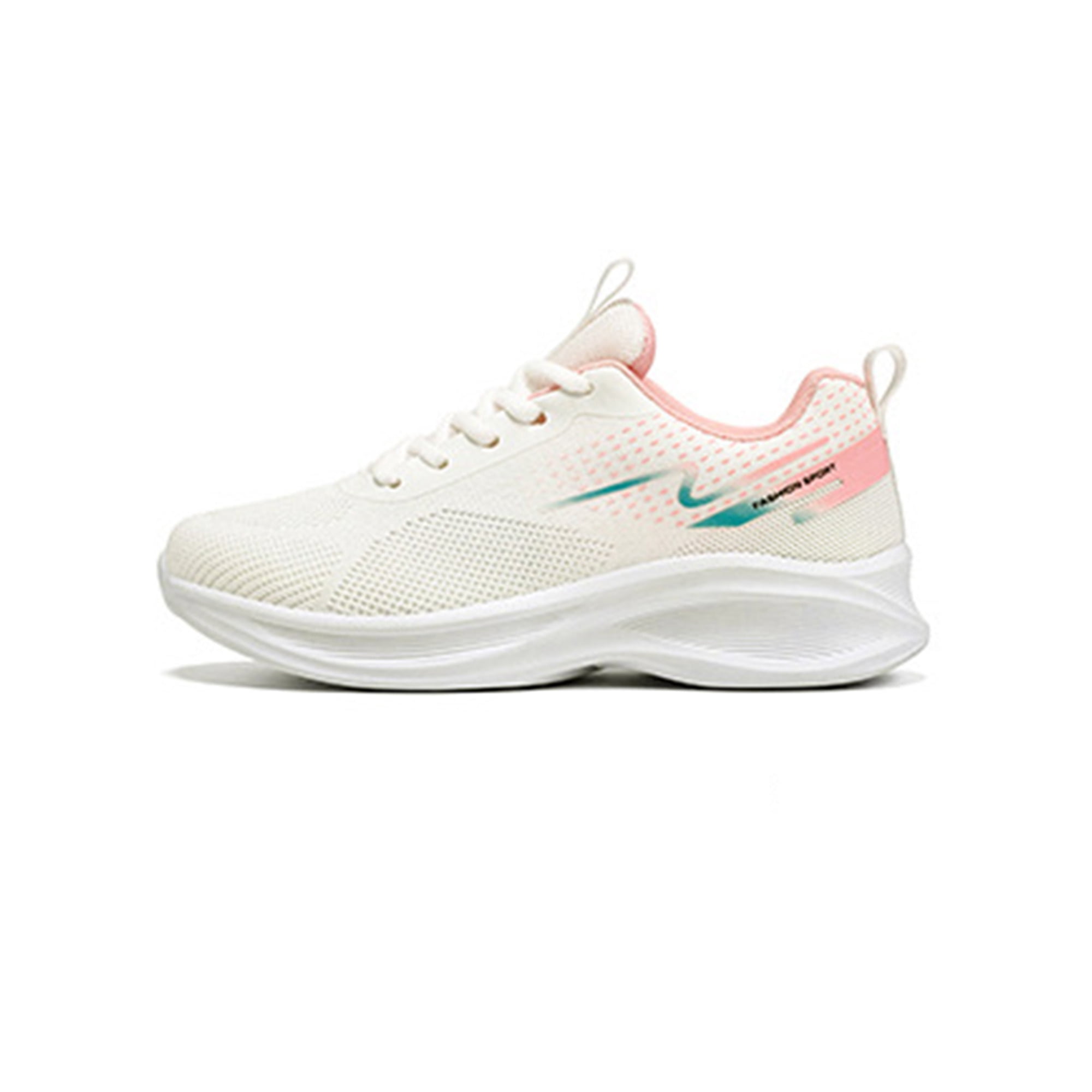 Daeful Womens Running Shoe Knit Upper Sneakers Gym Sport Lightweight Athletic Shoes Off White 7.5 Walmart